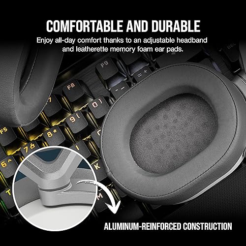 Miniatura 6 de Corsair HS65 Auriculares inalámbricos multiplataforma para juegos con Bluetooth - Dolby Audio 7.1 - Micrófono omnidireccional - Compatible con iCUE