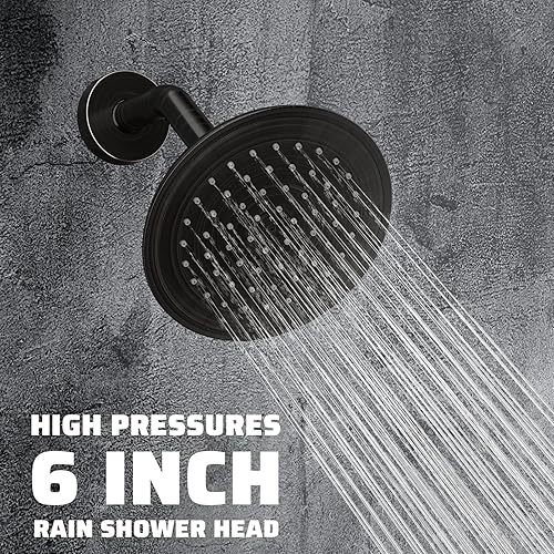 Miniatura 10 de WRISIN Juego de grifo de ducha para bañera con válvula, cabezal de ducha y mango, válvula de ducha y kit de molduras con cabezal de ducha Rian de