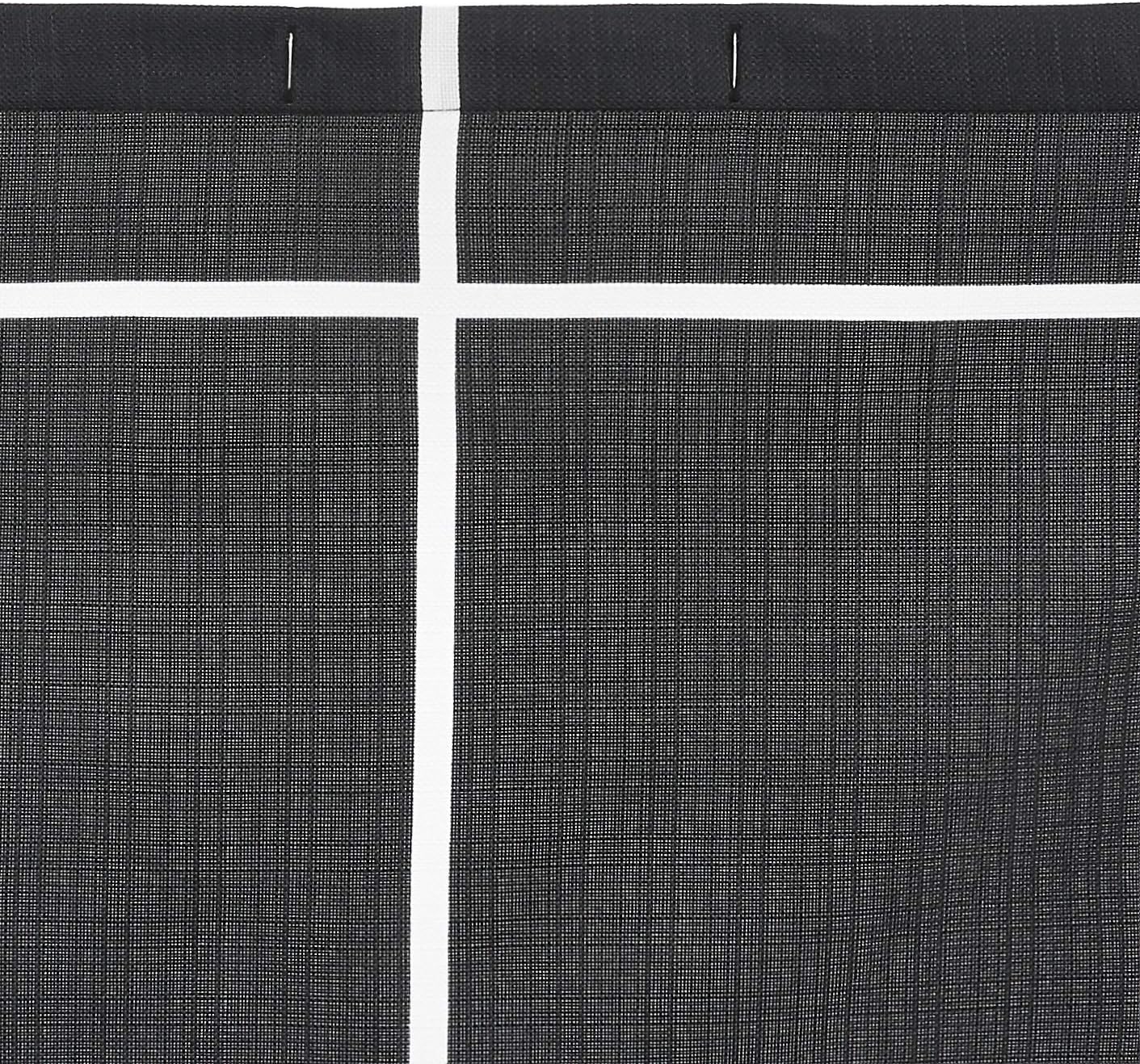 Amazon Basics Microfiber Black Grid Printed Pattern Bathroom Shower Curtain - Black Grid, 72 Inch