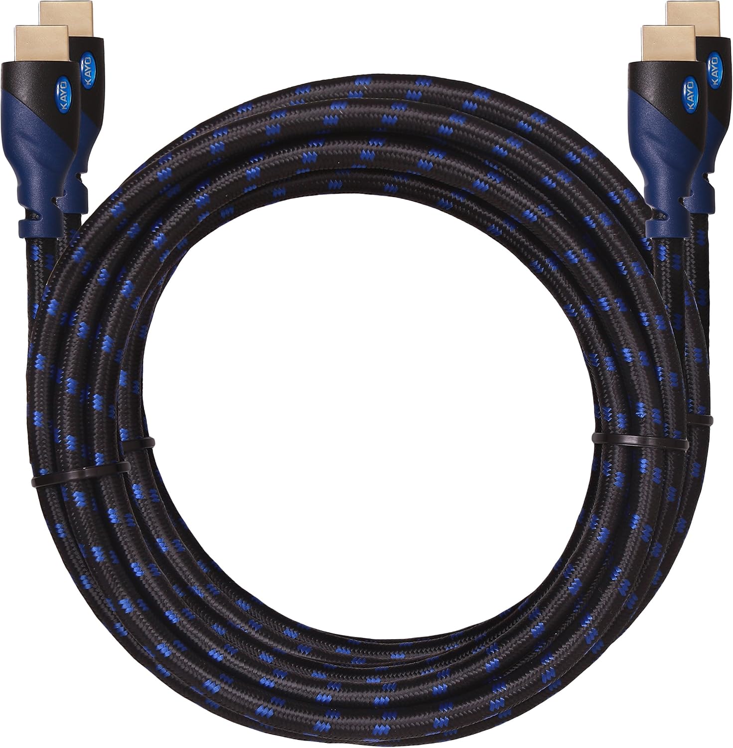 4K HDMI Cable -KAYO High Speed HDMI 2.0b Cable 18Gbps[Supports 4K HDR,3D,2160P,1080P,Ethernet]-Braided HDMI Cord-Audio Return(ARC),Xbox360,PS4/PS3,Apple TV,Roku+Bonus Cable Tie,Blue BLK (6FT -5 Pack)