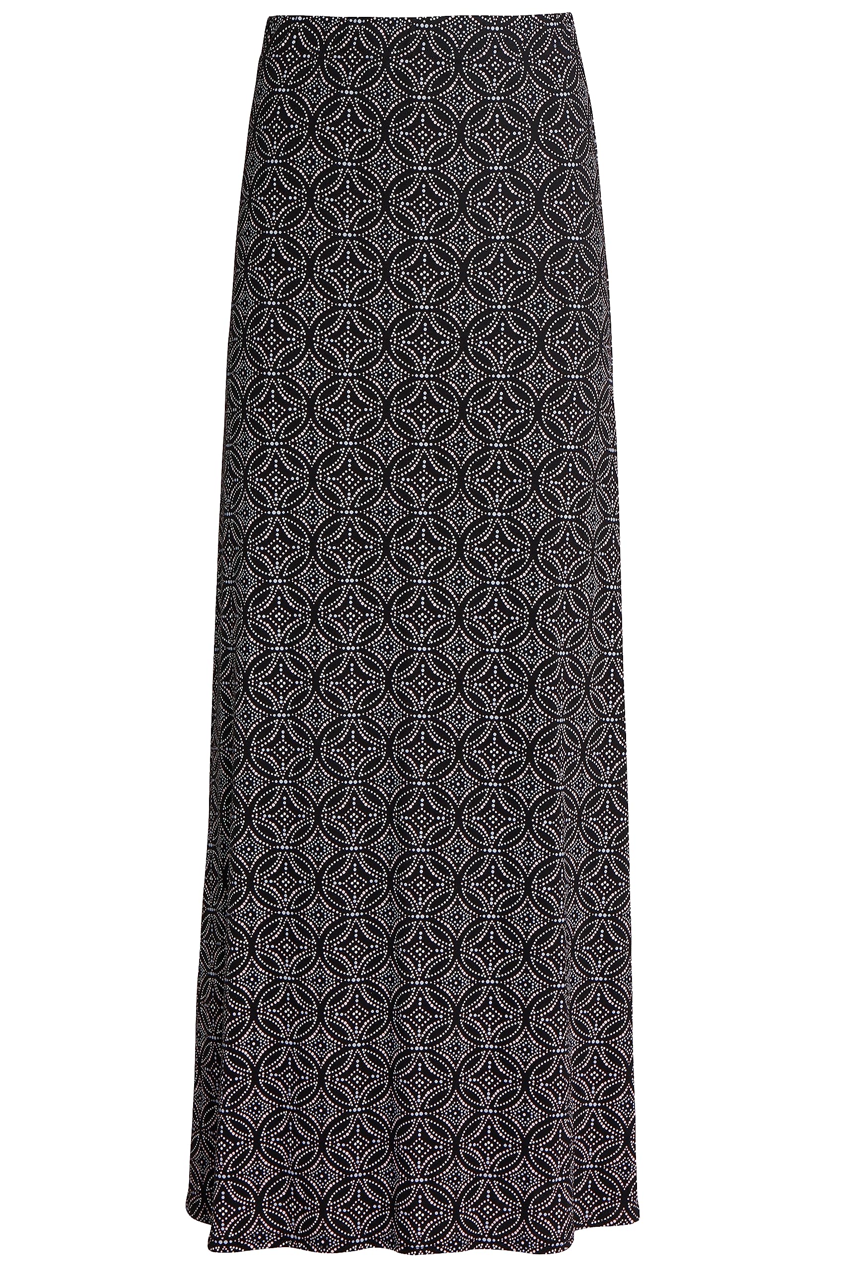 Wearall Women's Circle Pirnt Paisley Print 70S Boho Stretch Long Maxi Skirt 26-28