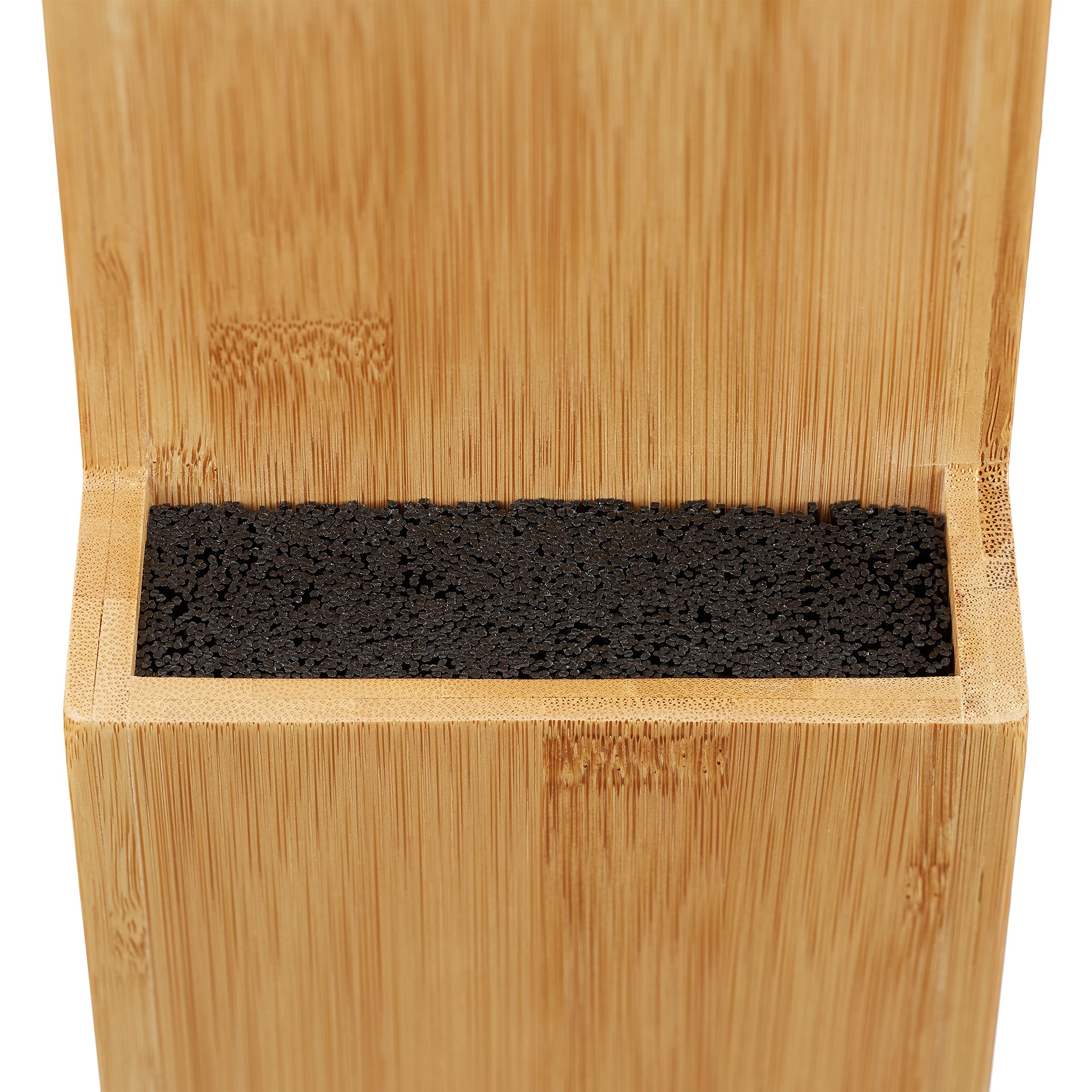 Relaxdays Bloc à Couteaux, Bambou, Non Garni, Rangement avec Poils, Universel, 25,5x11,5x18 cm, Nature