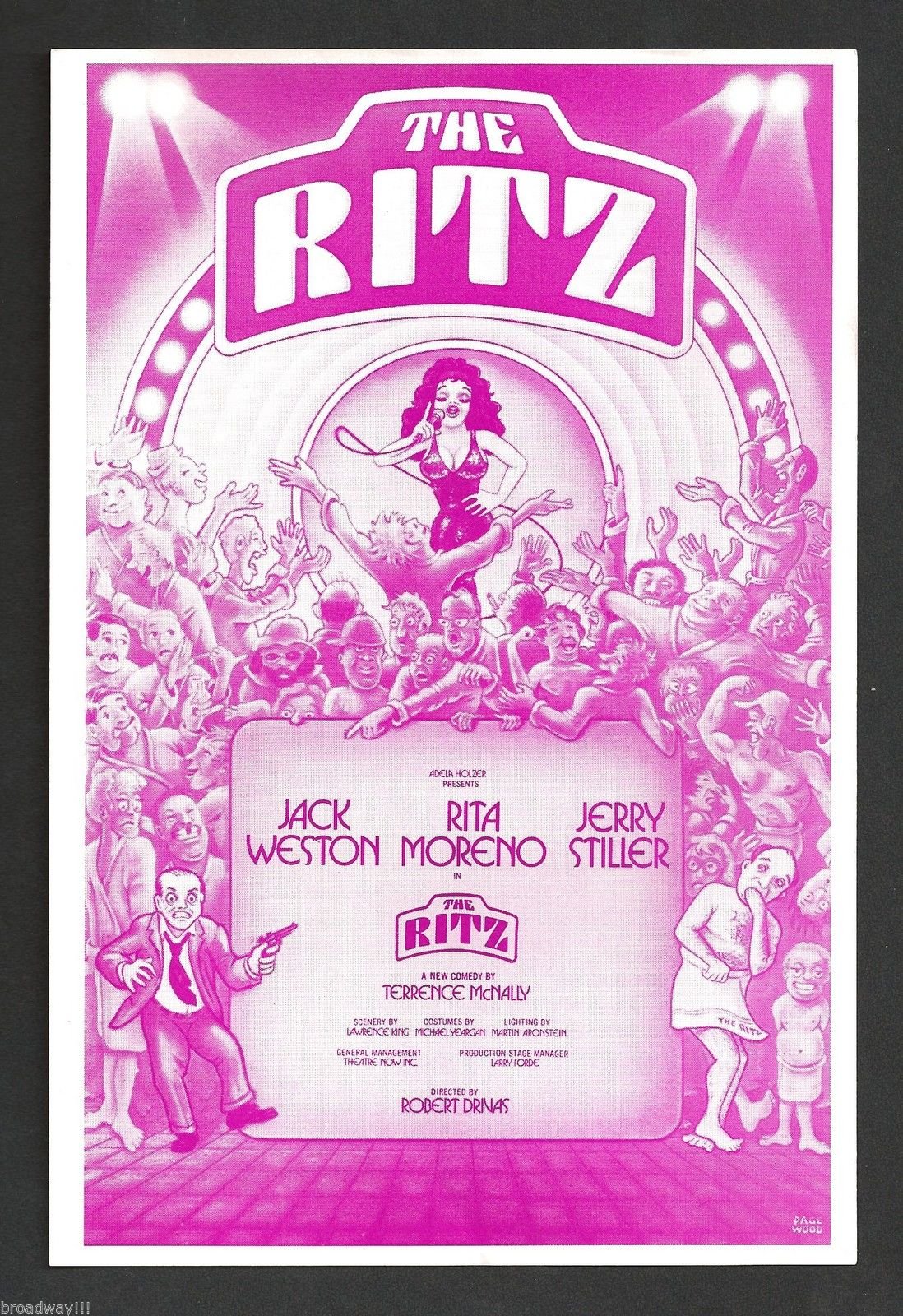 Rita Moreno "THE RITZ" Terrence McNally / Jerry Stiller 1974 Tryout Flyer