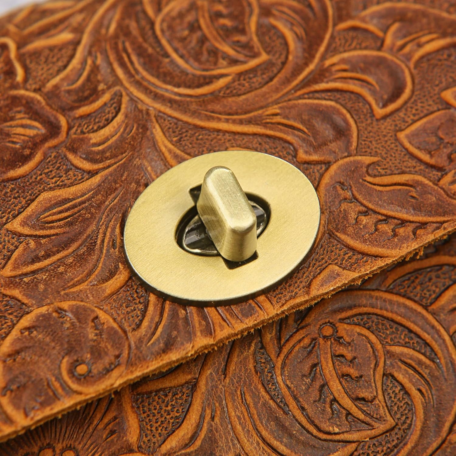 Tooled leather purse case with shoulder strap for iPhone 13 14 15 16 Pro Max, embossing leather small crossbody phone purse bag - X10-ILC19B