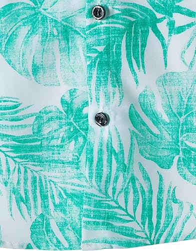 Miniatura 6 de JOGAL Camisa hawaiana floral para hombre, con bolsillo frontal, camisas Aloha casuales