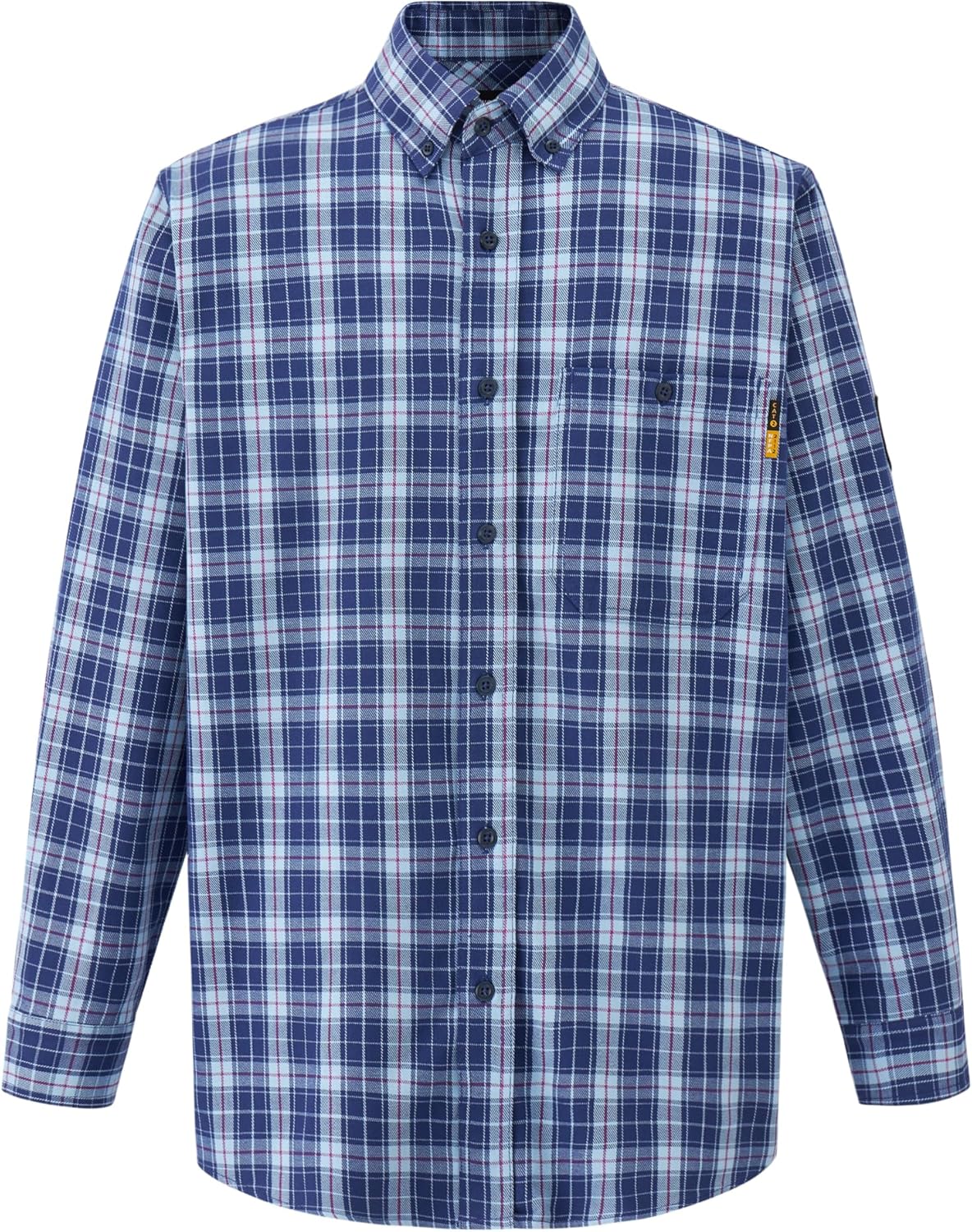 WORKWEYA FR Welding Shirts 7.5oz Cotton Button Down Flame Resistant Shirt for Men