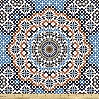 Vista 81 de Ambesonne Tela de Mariposas por Yarda, Patrones de Mariposas Estacionales Alegres Selva Tropical Naturaleza Salvaje Ilustración, Tela Decorativa