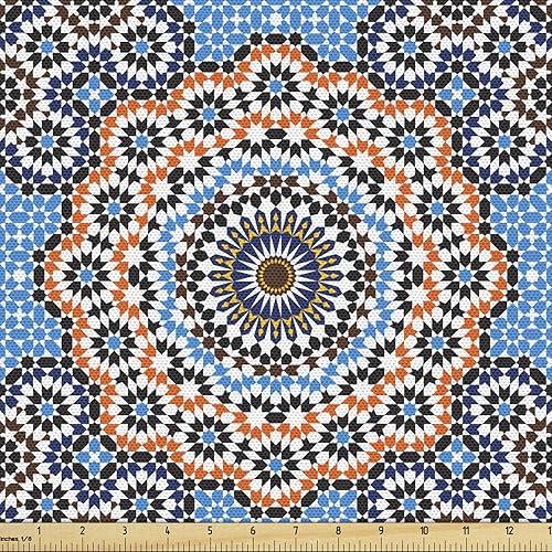 Miniatura 81 de Ambesonne Tela de Mariposas por Yarda, Patrones de Mariposas Estacionales Alegres Selva Tropical Naturaleza Salvaje Ilustración, Tela Decorativa