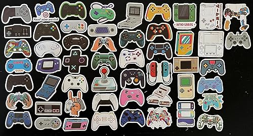 Miniatura 8 de Calcomanías de vinilo retro para controladores de videojuegos que no se repiten, 50 unidades, controlador de videojuegos, calcomanías de vinilo
