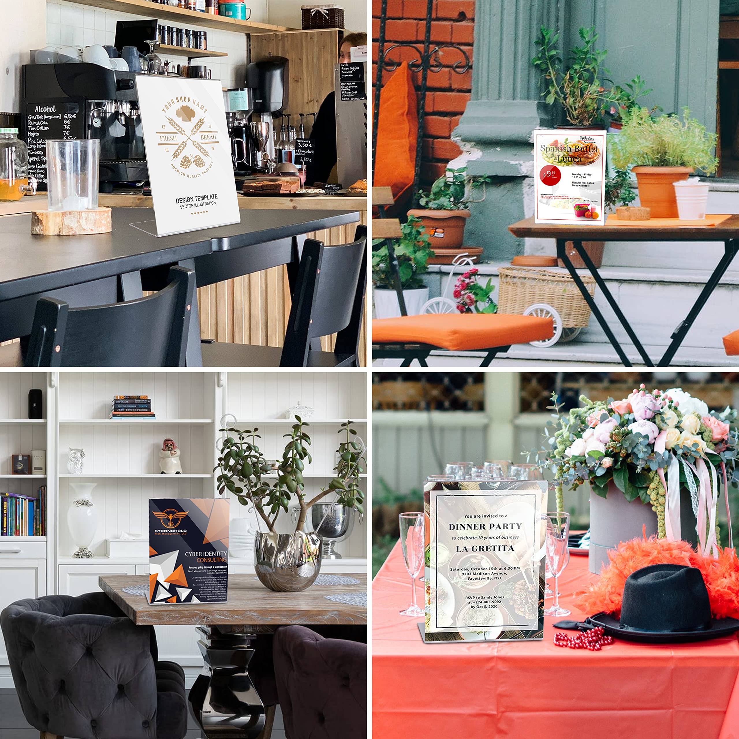 Buy PRODESKY Acrylic Sign Holder 8.5 x 11 inches 6 PCs Clear Display