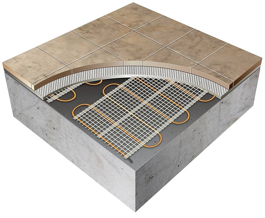 Heated Floor System Sqft, 120V Electric Floor Heating Mat Kit