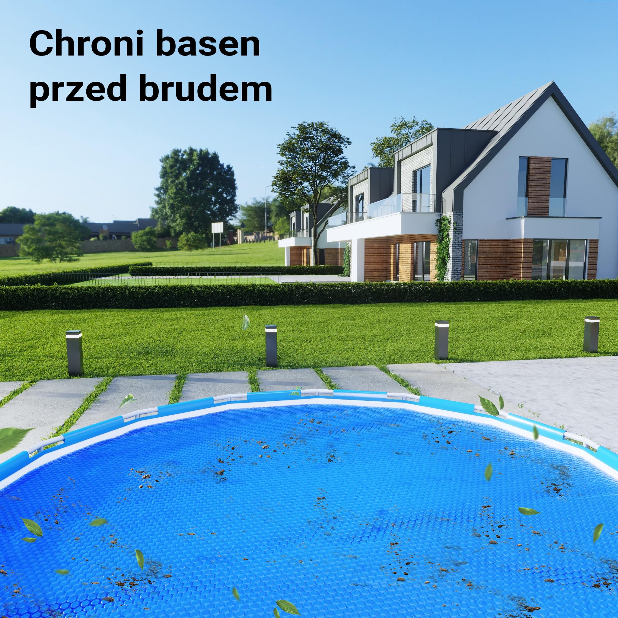 Wiltec Mata solarna do basenu Ø 3,6 m, niebieska folia bąbelkowa na basen o grubości 140 µ, okrągła, do podgrzewania wody w basenie