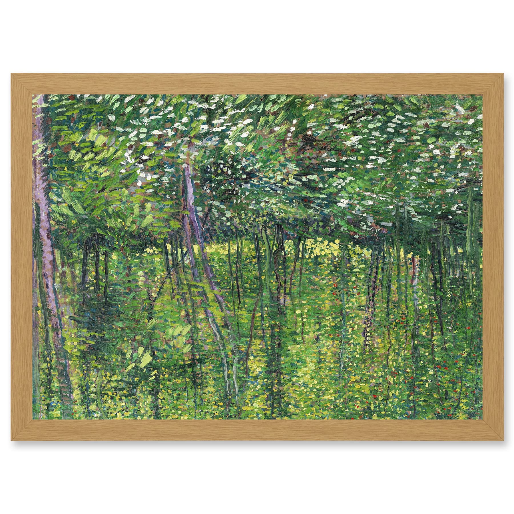 Artery8 Vincent Van Gogh Trees And Undergrowth Painting Artwork Framed Wall Art Print A4