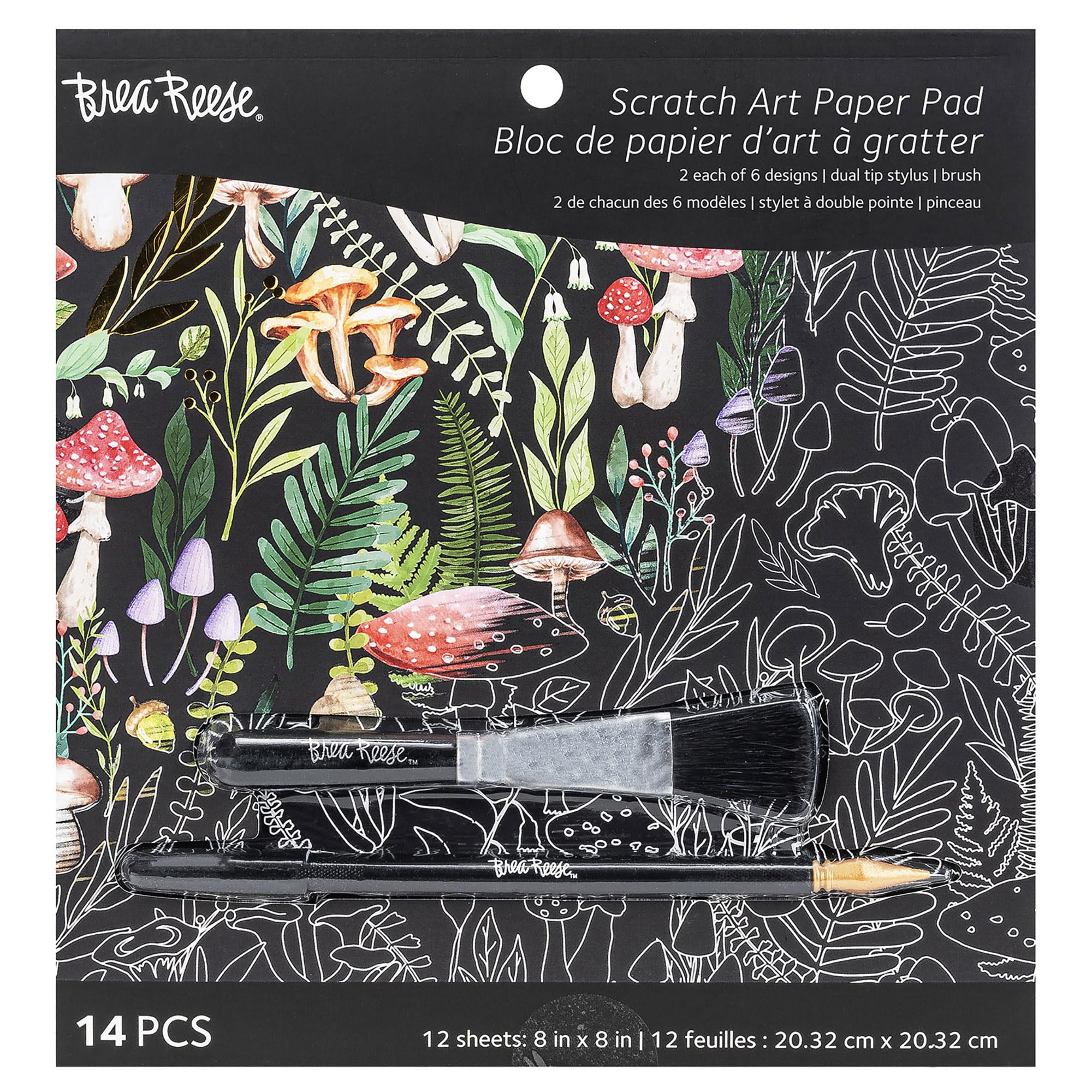 Brea Reese: Scratch Art Paper Pad - Outdoors - 12 Metallic Pages Kit