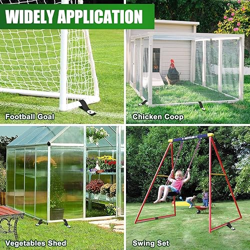 Miniatura 61 de Eurmax Juego de 4 estacas para trampolín de Estados Unidos, con forma de sacacorchos, juego de anclaje de acero con gancho en T para trampolines