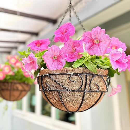 LaLaGreen Hanging Planter for Outdoor Plants (12 Inch, 2 Pack)