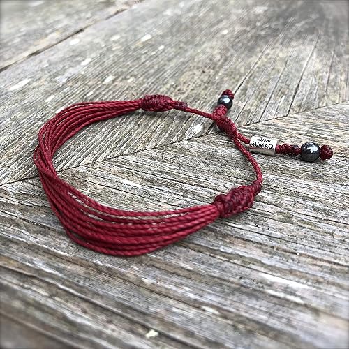 Miniatura 7 de Burgundy Awareness Bracelet for Multiple Myeloma Meningococcal Meningitis Sickle Cell Anemia William Syndrome Custom Sized for Men Women Children by