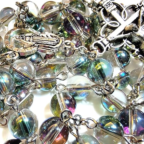 Miniatura 3 de Rosario Cuentas Chaplet Dazzle Cristal Artificial Rosery Cruz Regalos Católicos