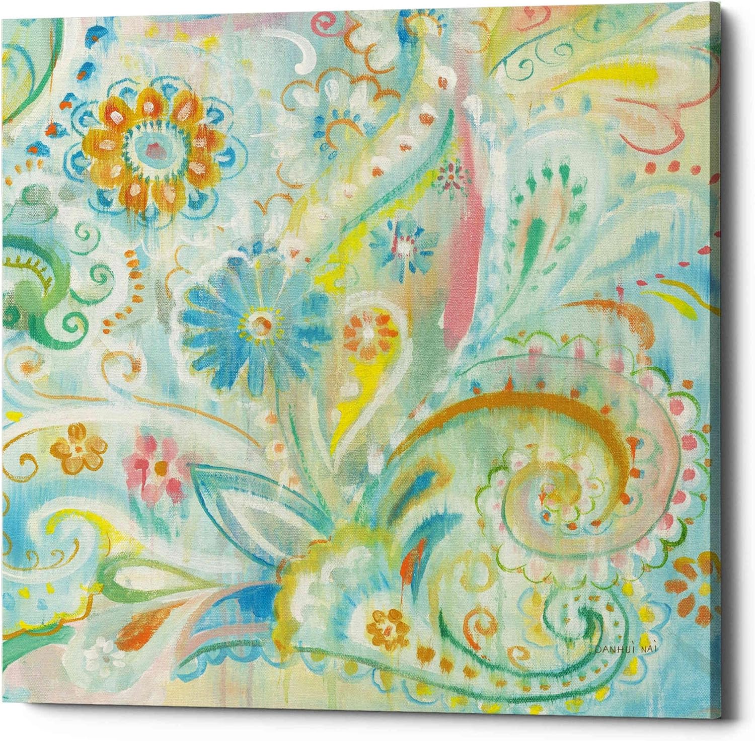 Epic Graffiti 'Spring Dream Paisley XIII' by Danhui Nai, Canvas Wall Art, 12"x12"