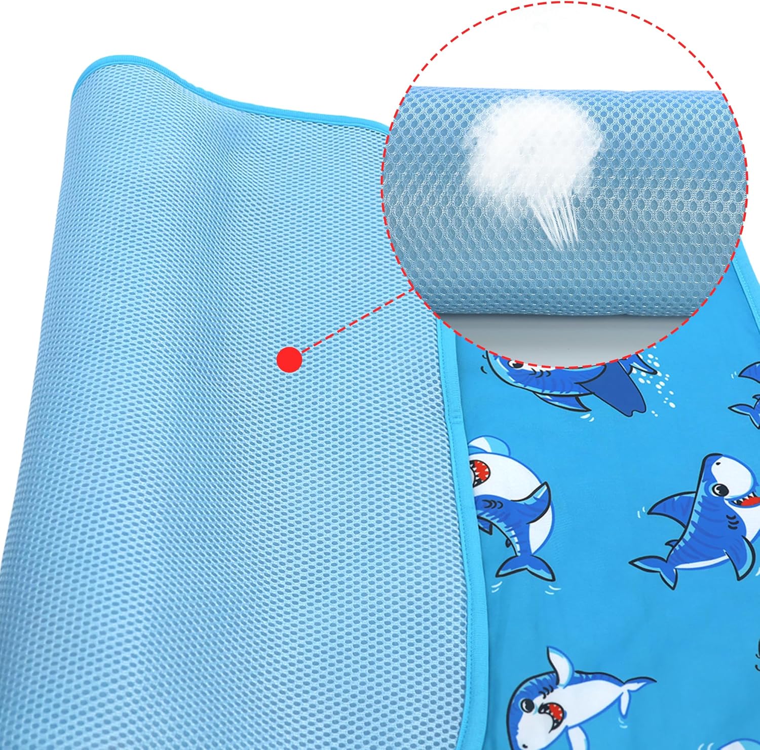 review Hotumn Dog Cooling Mat - Pet Summer Cooling Mat Washable Pet Pad Sleeping Mat for Small Medium Dogs Puppy Cats (Blue Shark, Large)