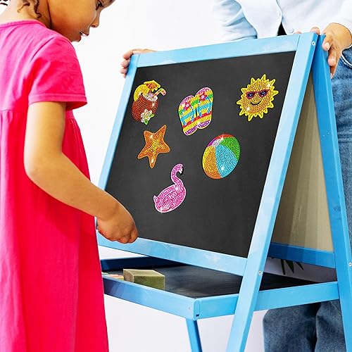 Miniatura 3 de Mlife 6 imanes de pintura de diamante, imanes de nevera para adultos, niños pequeños, kits de arte de pintura de diamantes pequeños para