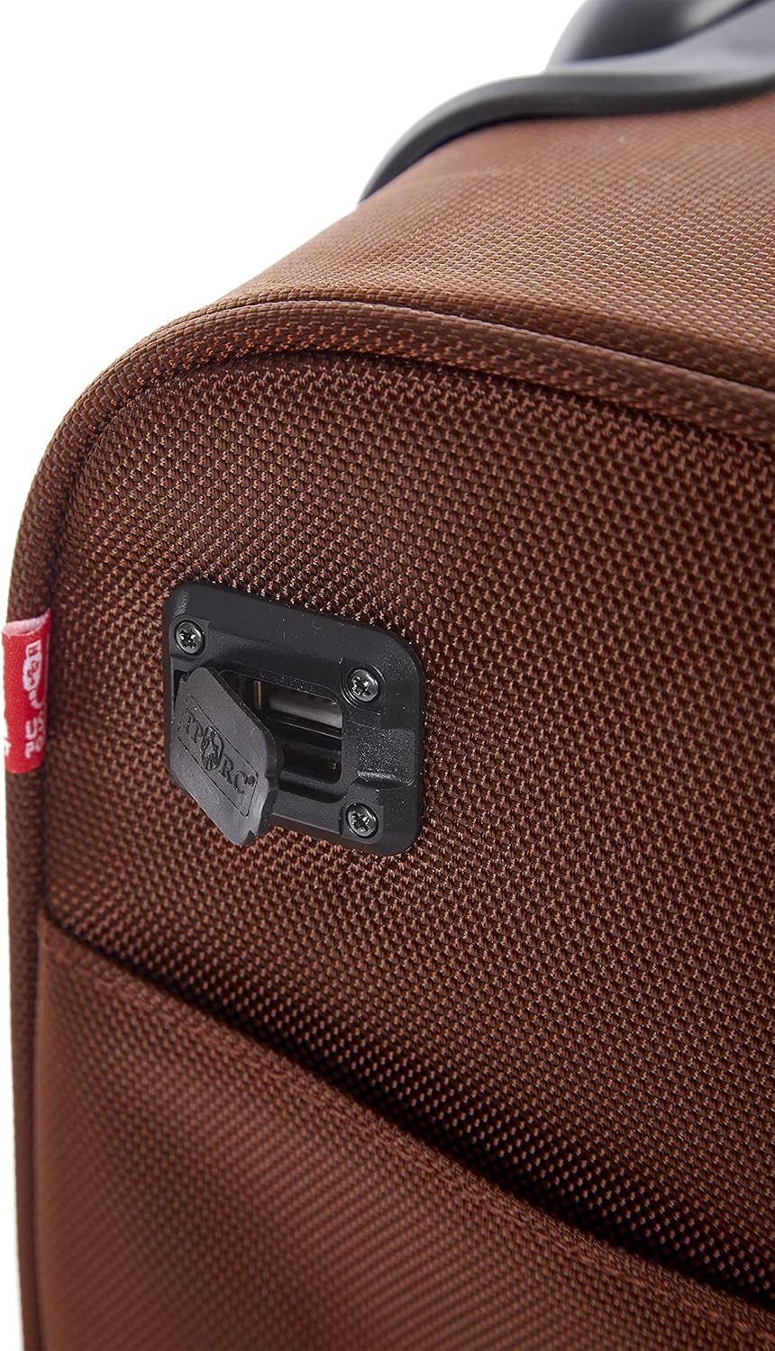 TPRC 15" Smart Underseat Carry-On Luggage with USB Charging Port, Brown - Image 4