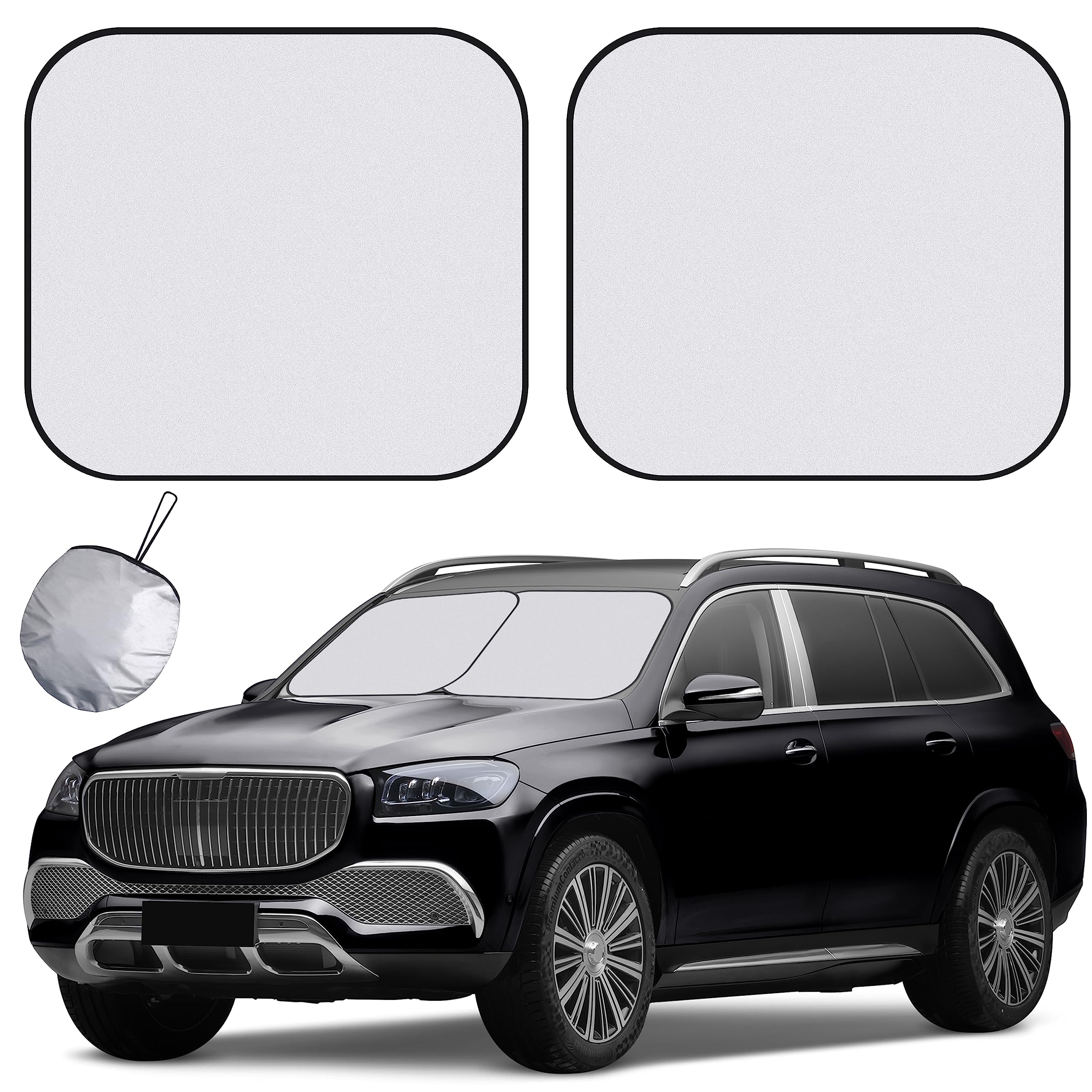 フロントガラスサンシェード ほとんどの車のフロントガラス用サンシェード - 最高のヒートシールド反射板カバー - 熱と日光を遮断 折りたたみ式サンシールド サンシェード フロントガラス 傘式 パラソル 傘型 フロントサンシェード 車用 折りたたみ傘 日よけ 10本骨 コンパクト uv 紫外線対策 遮光  断熱 収納便利 車サンシェード 車保護 フロントカバー カーサンシェード 車種汎用 | サンシ | HANARO-SHOP 店