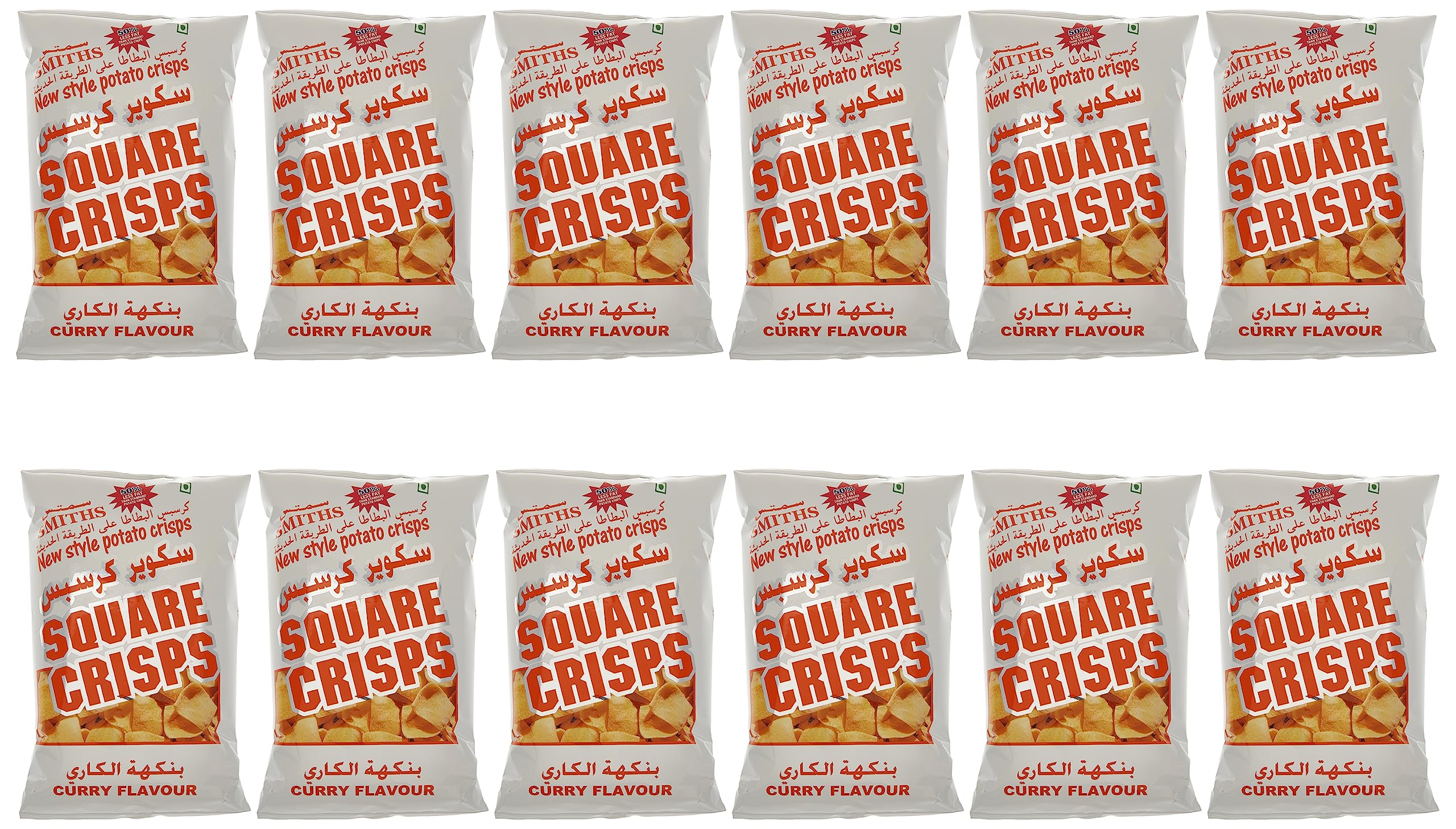 Smiths Curry Family Square Crisps 12-Pack 100 g