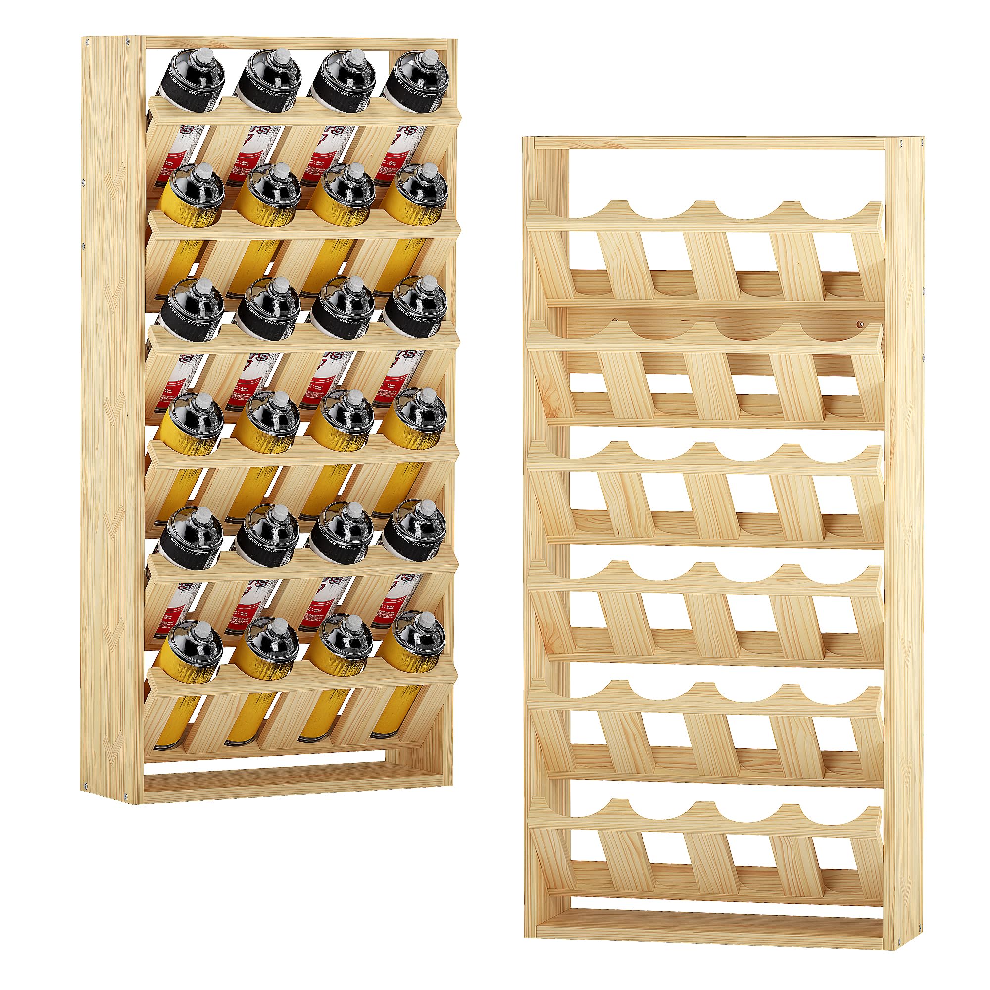 Sprühdosenhalter zur Wandmontage, 6-Tier Sprühdosenhalter Aufbewahrungsregal, 24 Sprühflaschen Farbflaschen Organizer Mit Großem Fassungsvermögen, Farbdosenhalter für Werkstätten, Garagen