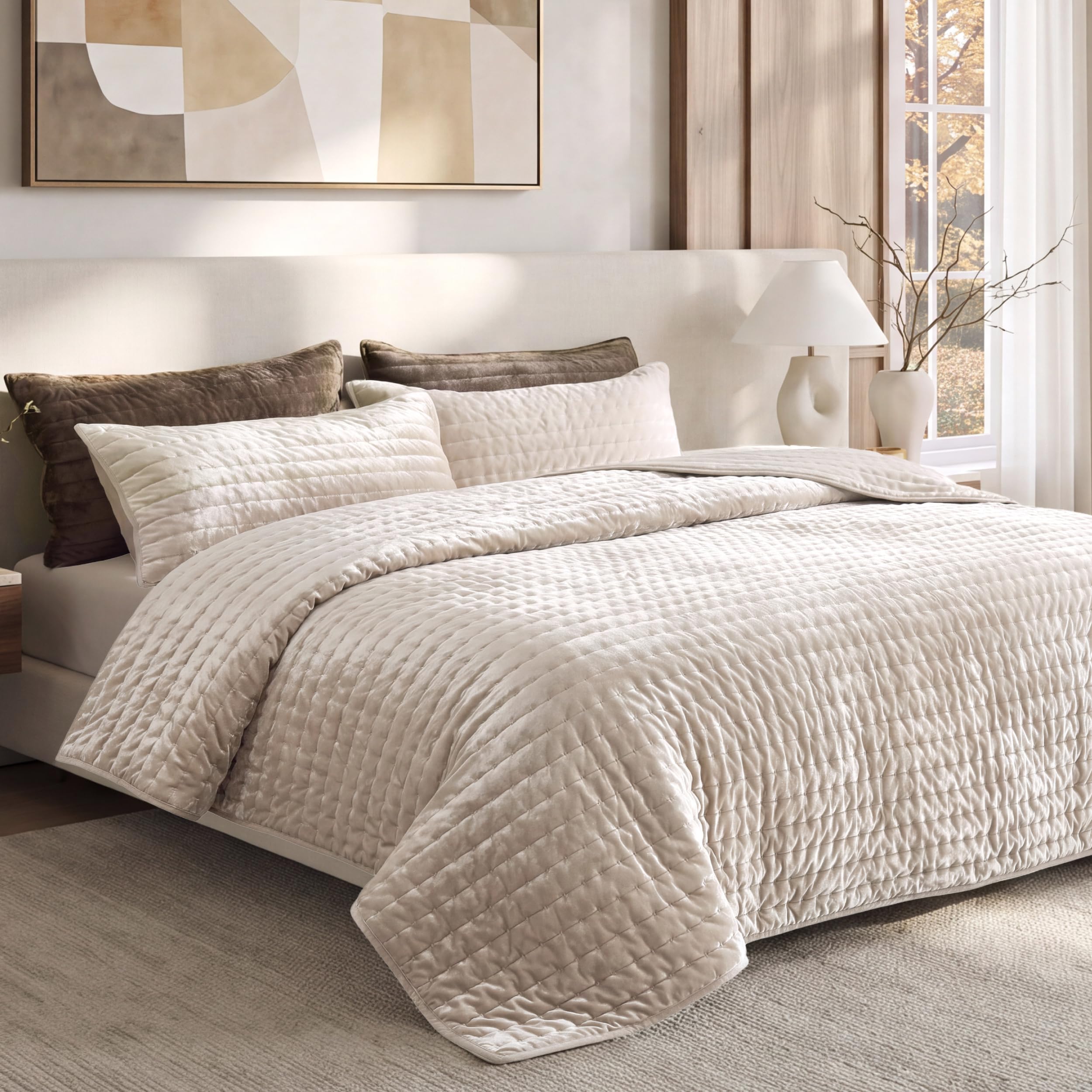 Bedsure Velvet Comforter Queen - Brown Luxury -10 Bedsure Velvet Comforter Queen - Brown Luxury -10