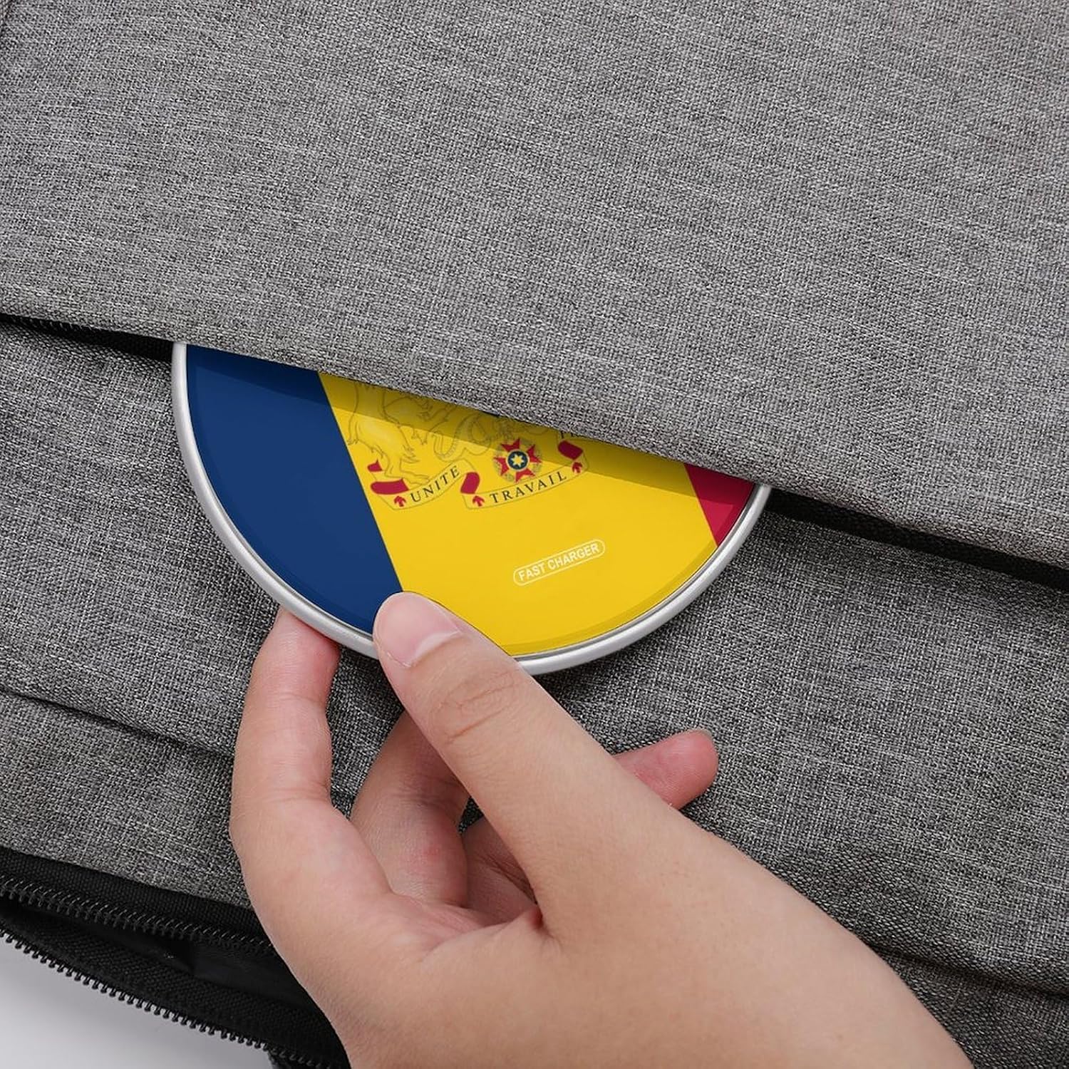 Coat of Arms of Chad Flag Portable Phone Charger Charging Station Pad 10W image 4