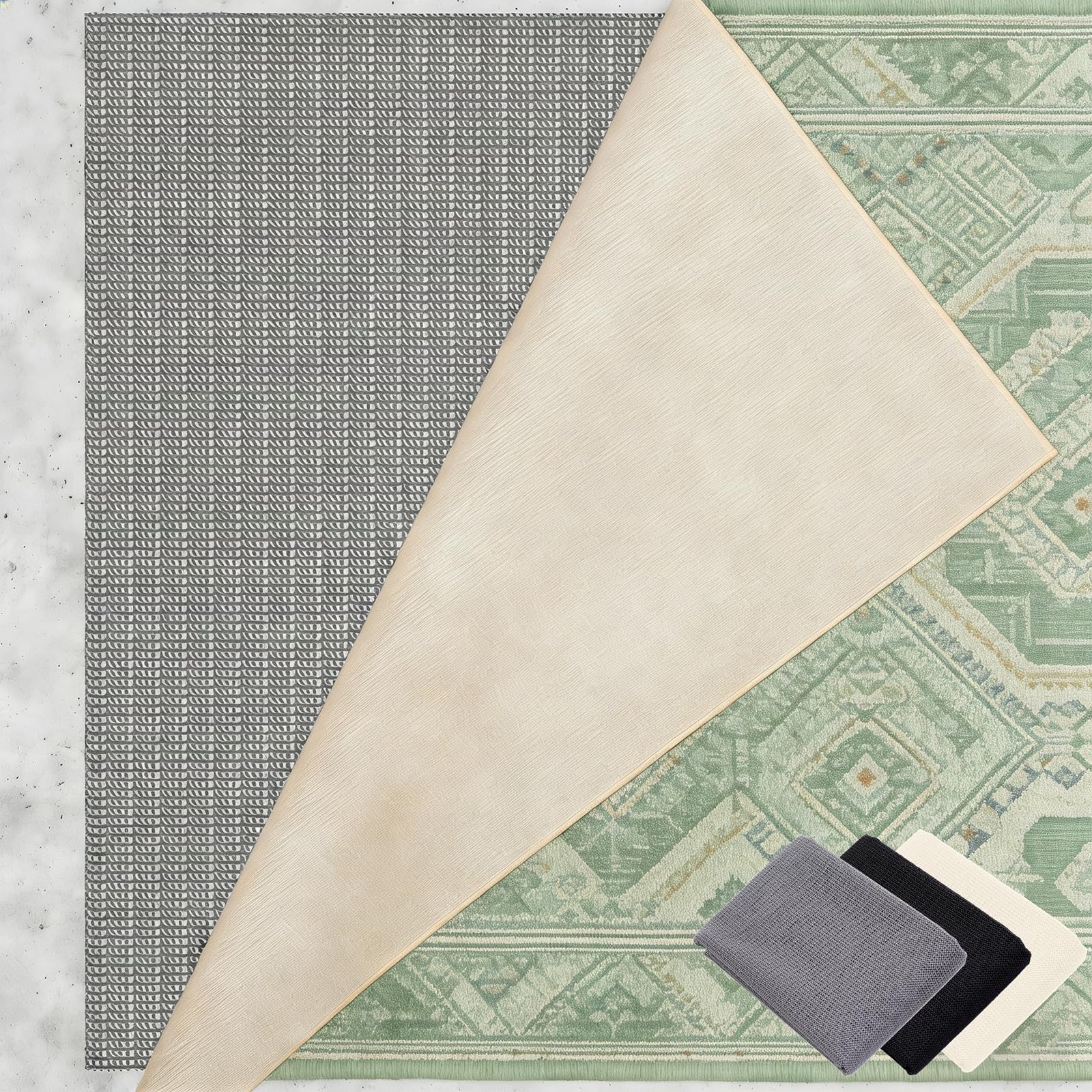 Tappeto Antiscivolo 150 x 210 cm Riutilizzabile, Inodore, Tagliabile, Lavabile e Personalizzabile Nelle Dimensioni, Tappetino Antiscivolo in PVC Perr Moquette, grigio marrone