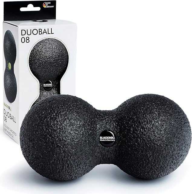 BLACKROLL DuoBall 08 Podwójna Piłka do Masażu Powięzi, Czarna, 8 cm, AMDBBK08SACC