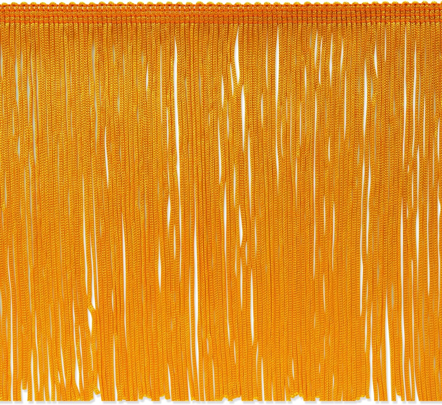 Trims By The Yard 6" Chainette Fringe Trim, Polyester-Made Decorative Fringe Trim, Versatile Fringes for Costumes, Uniforms, Home Decor, and Party Decorations, 50 yards, Yellow Gold