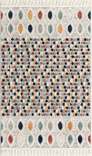 Miniatura 3 de Unique Loom Colección Cherokee Asheville - Alfombra rectangular de 4 pies x 6 pies 0 pulgadas, multicolor verde