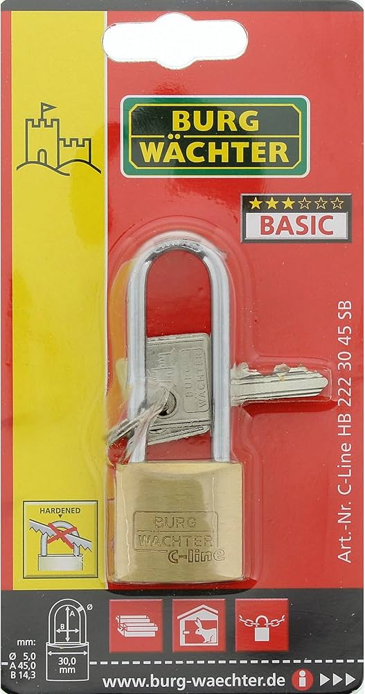 Burg-Wächter Alpha 800 65 SB Lucchetto, Nero/Argento | The Impossible Store