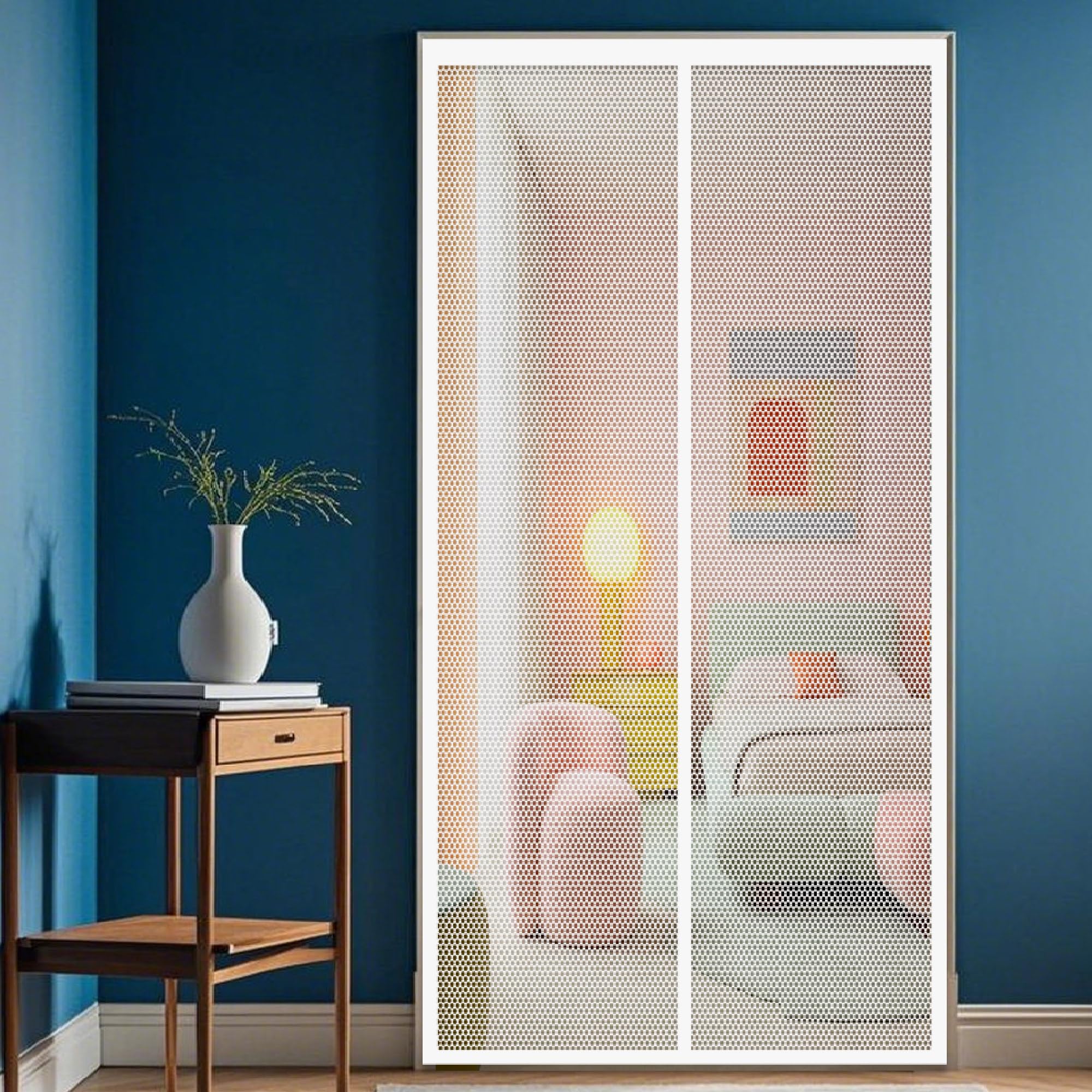 Moustiquaire magnétique pour porte 185x188 rideau de porte anti-moustique blanc facile