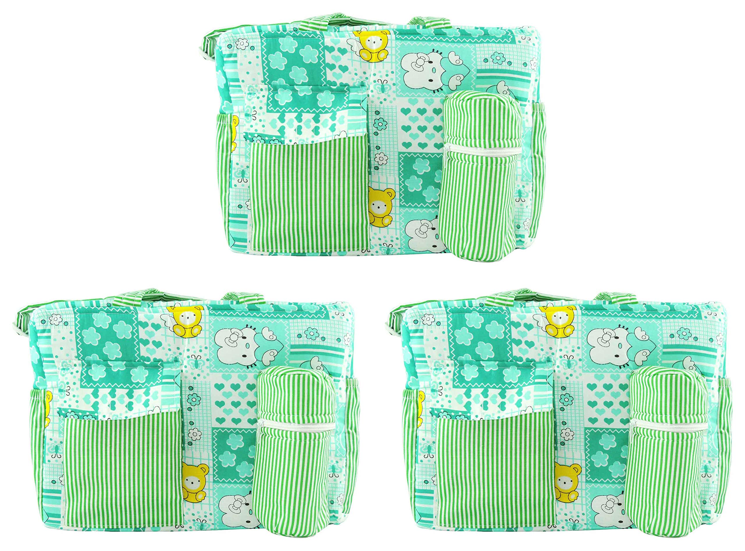 Ole Baby Big Multi-Utility Abstract Fabric Diaper Bag (Pink, OB-Nbdb-B481) Pack of 3-picture-38