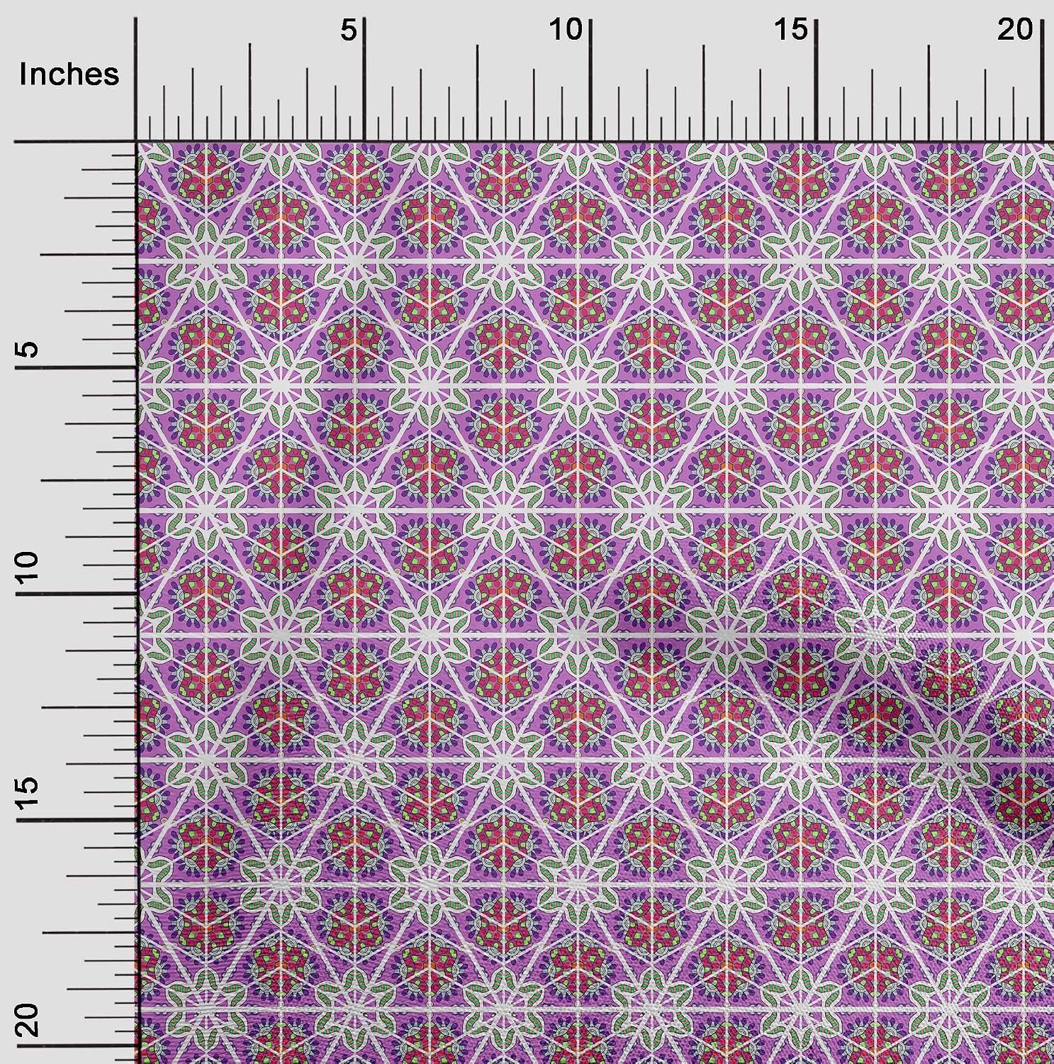 oneOone Silk Tabby Purple Fabric African Fabric for Sewing Printed Craft Fabric by The Yard 42 Inch Wide