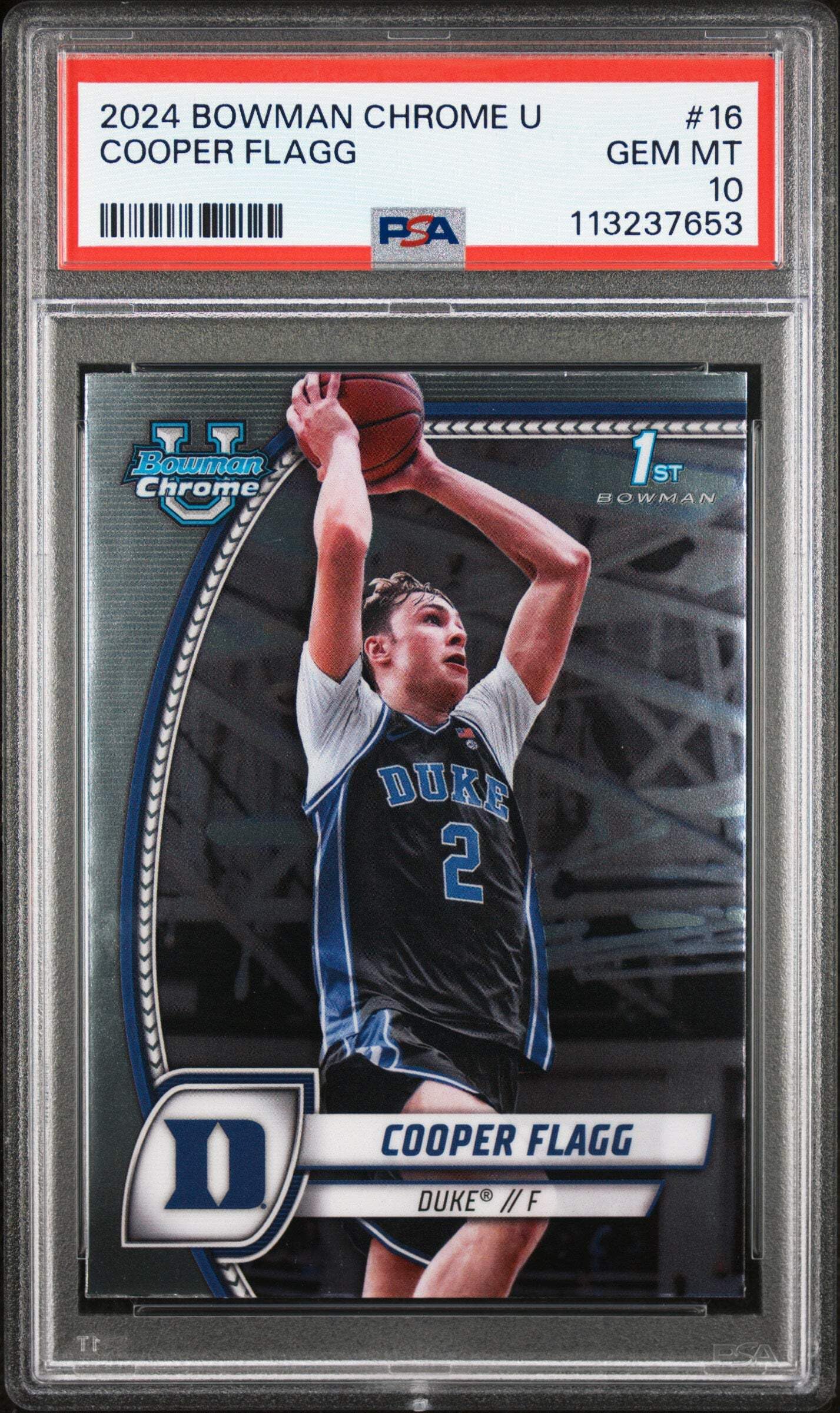 Amazon.com: Graded 2024 Topps Bowman Chrome U Cooper Flagg #16