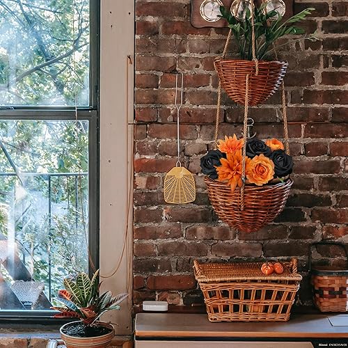 Miniatura 4 de Flores artificiales para decoración de Halloween, decoración de otoño, mezcla de rosas negras de seda falsa para ramo de boda de otoño de Acción de