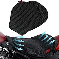 Vista 8 de Badass Moto Funda de asiento de motocicleta de malla fresca, almohadilla de asiento de motocicleta de flujo de aire máximo, cojín de asiento