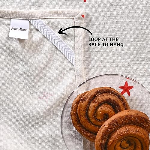 Miniatura 6 de Folkulture Juego de 3 paños de cocina o paños de cocina de Navidad, paños de cocina o paños de cocina 100% algodón para decoraciones navideñas,