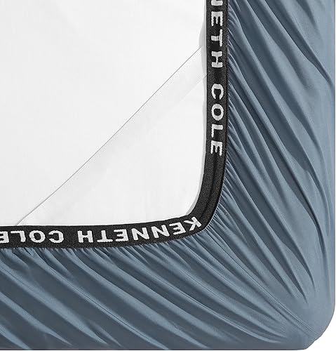 Miniatura 6 de Kenneth Cole - Solutions - Juego de sábanas King de poliéster reciclado suave, 6 piezas, acabado resistente a las arrugas y enfriamiento (azul
