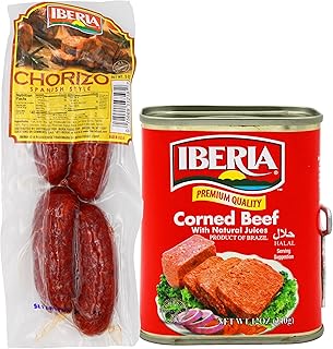 Iberia Corned Beef, 12 oz + Iberia Chorizo Spanish Style Sausage, 5 Ounce