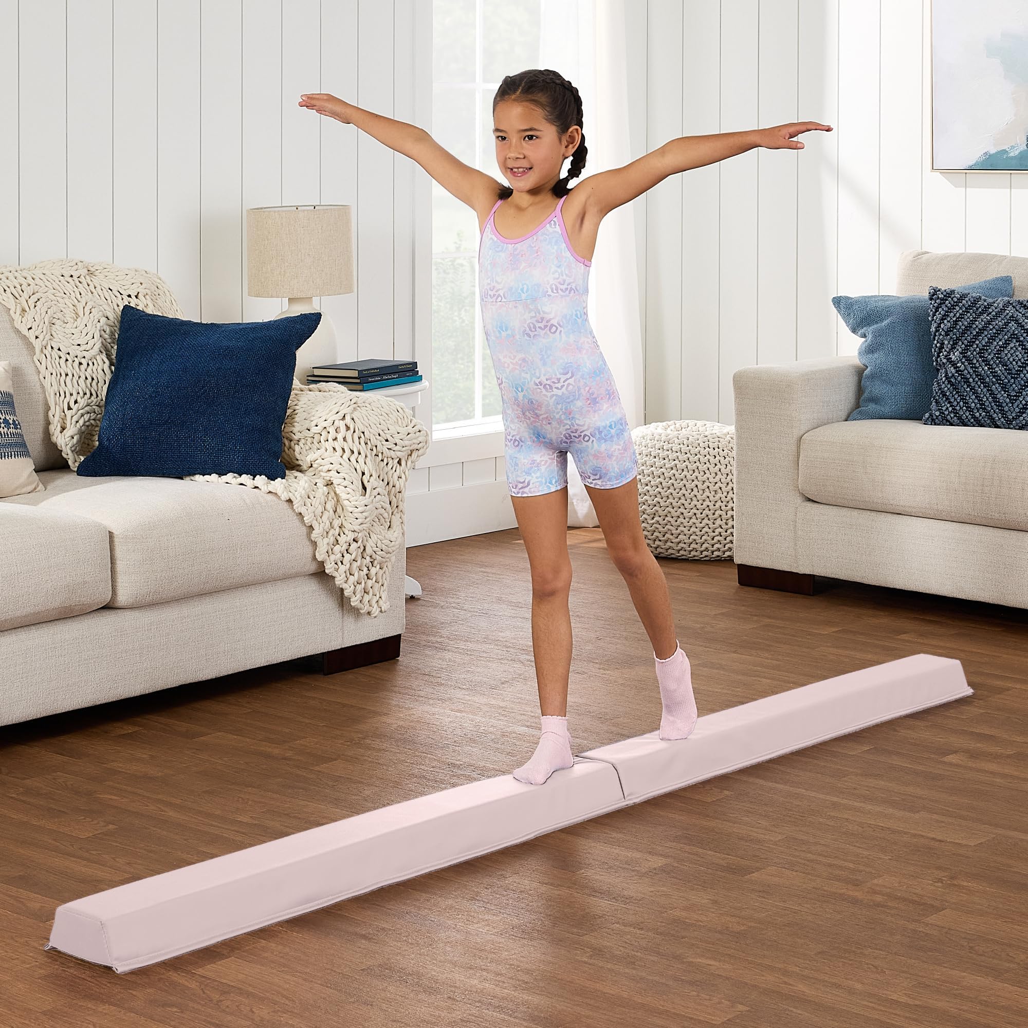 Best Choice Products 8ft Folding Medium-Density Foam Floor Balance Beam for Gymnastic and Tumbling