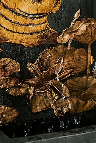 Miniatura 7 de XBrand Polystone - Fuente de agua relajante para interiores y exteriores, con bomba y protector contra salpicaduras, fuentes montadas en la pared,