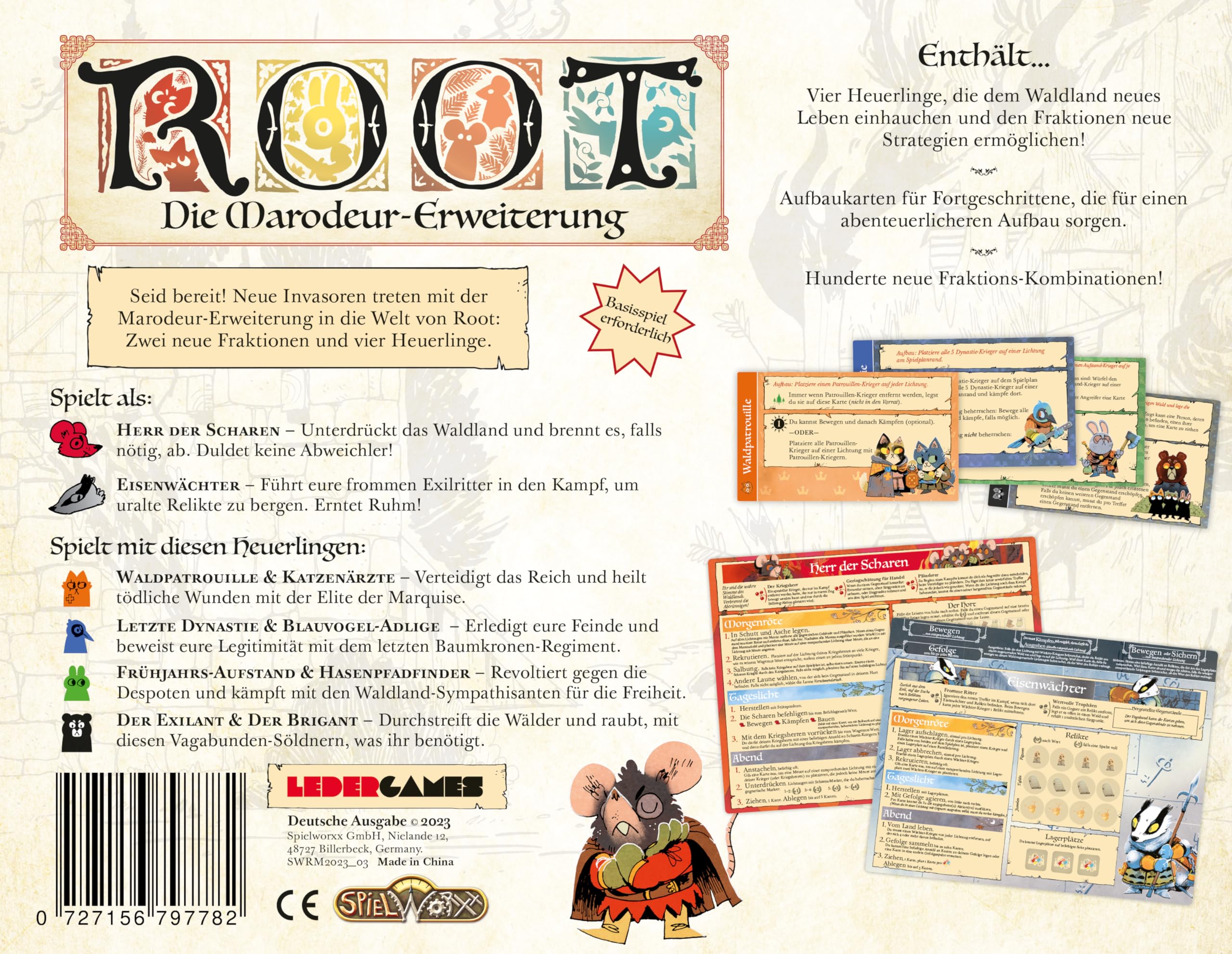 Spielworxx, Root – Die Marodeur-Erweiterung, Erweiterung, Kennerspiel, Strategiespiel, 2-6 Spieler, Ab 10+ Jahren, 90 Minuten, Deutsch