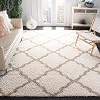 SAFAVIEH Area Rug 8x10 - Dallas Shag Collection - Large - Ivory & Beige, Trellis Pattern, Non-Shedding & Easy Cleaning, Plush Thick Pile, Ideal for Living Room, Bedroom, Dining Space SGD257B