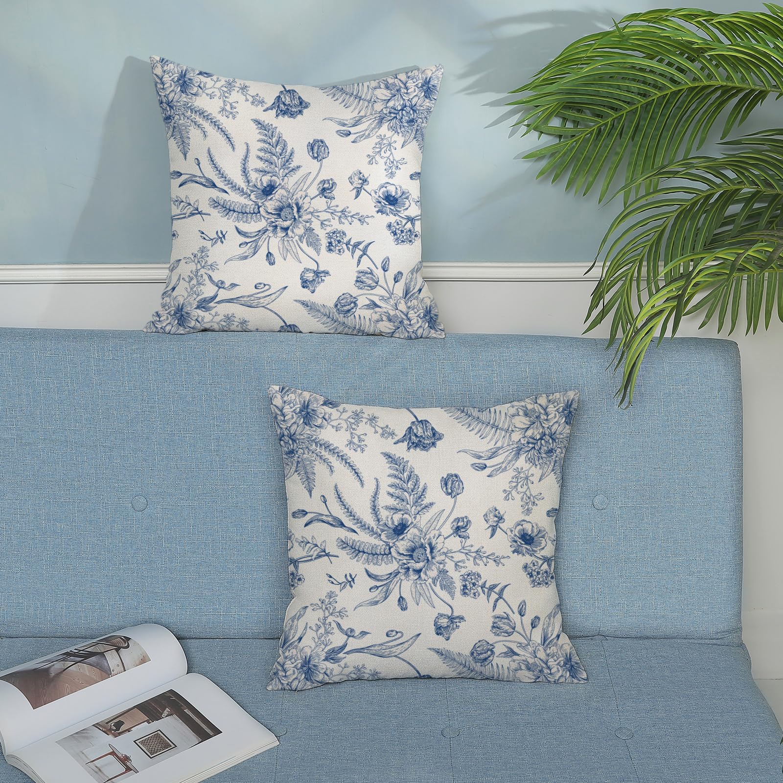Set di 2 federe per cuscini decorativi con motivo floreale